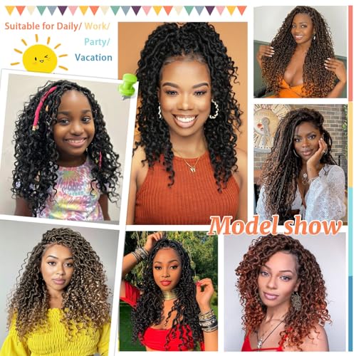 Forevery 16 Inch T27 Goddess Locs Crochet Hair - Pre-Looped Faux Locs for Black Women, 6-Pack