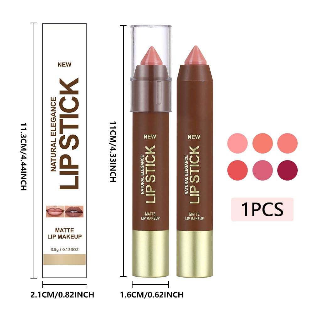 QIDSTERS Matte Lipstick Crayon Set for Women, Rose Pink 24 Hour Lipstick Lip Liner Pencil, Neutral Lip Stick Lipliner Long Lasting Waterproof Smudge Proof, Vegan & Cruelty-Free, 01