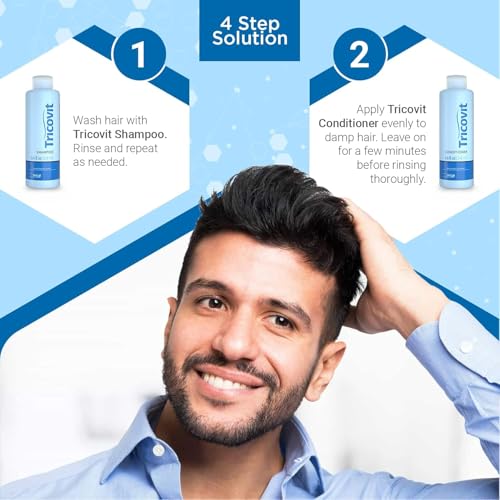 Tricovit Hair Growth Shampoo for Men & Women - Scalp Regrowth & Hair Thickening (8.4 oz)