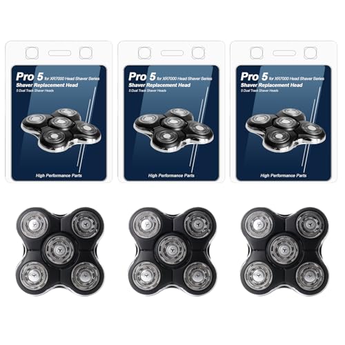 3 Pack Replacement 5-Head Shaver Heads for Remington Balder Pro XR7000 - Compatible with XR7000, Easy to Install, Stainless Steel Blades
