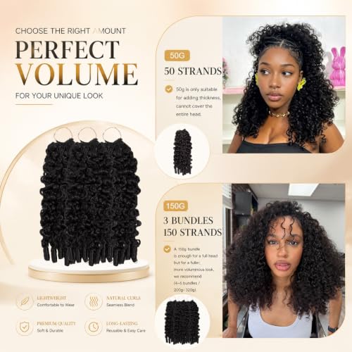 HC Burmese Curly Crochet Human Hair Bundles 16 Inch Natural Black Reusable Feather Crochet Hair for Black Women