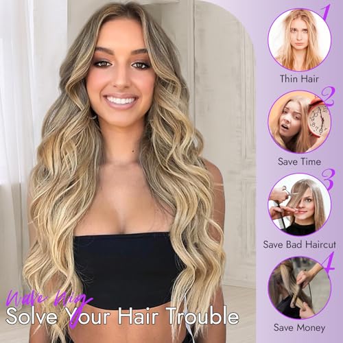 Blonde Wigs for Women 30 Inch Long Wavy Lace Glueless Ombre Blonde