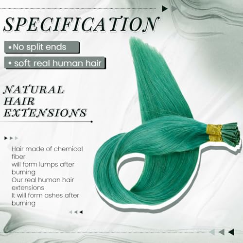 RUNATURE I Tip Hair Extensions 16 Inch 20g - Teal, Pack of 1