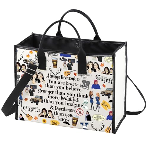WZMPA Luke's Diner Cosmetic Bag Coffee Inspired Gift You Are Braver Stronger Smarter Luke's Diner Makeup Zipper Pouch Bag (Always Gil BG)