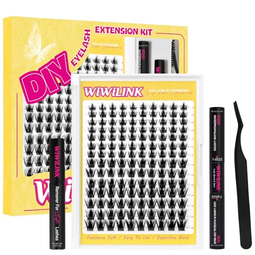 Lashes California Sunset Kit Manga Lash Clusters Kit 8-18mm Wispy Eyelash Clusters DIY Lash Spikes Waterproof Anime Extension 0.3mm Ultra-Thin Band Individual Cluster Eyelash Extensions Kit