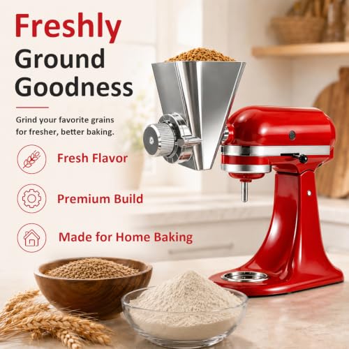 KitchenAid Grain Mill Attachment for Food Grinding, Flour & Wheat Milling