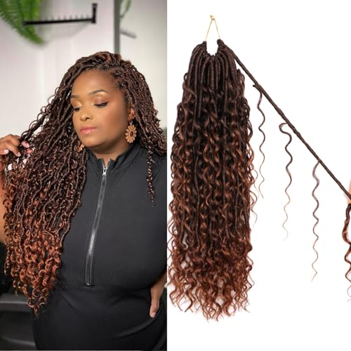 CooCooJoo 8 Pack Goddess Faux Locs Crochet Hair 18 Inch for Black Women T30