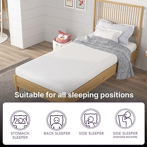 NapQueen 5 Inch Twin Memory Foam Mattress - Medium Feel, CertiPUR-US, Bed in a Box, Breathable Cover, White