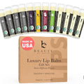 Organic Lip Balm Gift Set - 12 Flavored Tubes, USA Made, Petroleum-Free