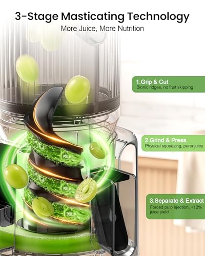 Deodak 3-in-1 Cold Press Juicer Machine - Grey, Juice, Sorbet & Nut Milk