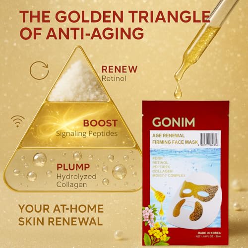 GONIM Eye Patches Eye Mask with Integrated Korean Face Mask-Collagen Peptides,Salmon DNA PDRN, Retinol & Caffeine, Eye Patches for Puffy Eyes and Dark Circles Korean Skin Care Anti Aging 35ml/1.18ozx8