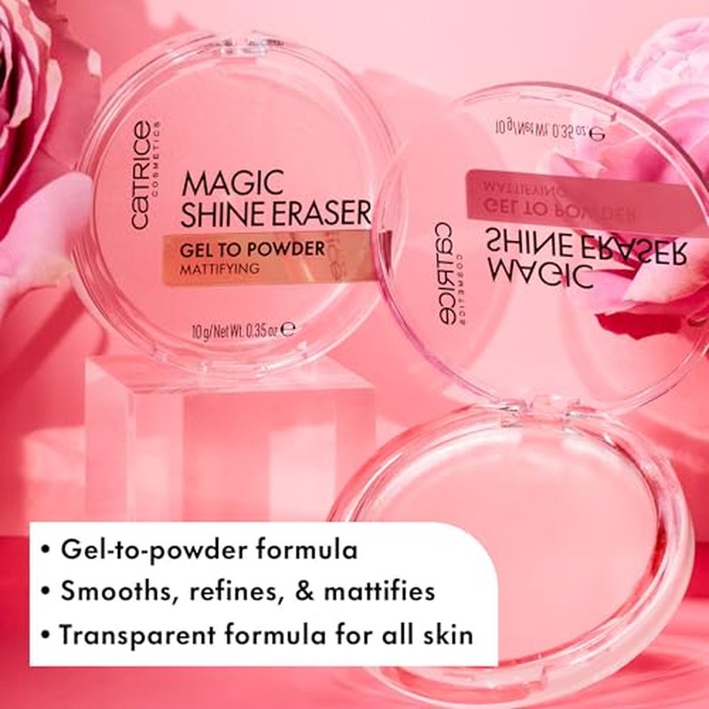 Catrice | Magic Shine Eraser Gel-To-Powder | Instant Matte, Soft-Focus Effect | Transparent, Travel-Friendly Formula | Vegan & Cruelty Free (Pack of 2)