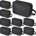 Sweetude 9 Pieces Large Toiletry Bag for Men and Women Black Toiletry Travel Bag Bulk Water Resistant Shaving Organizer with Hanging Handle Divider Foldable Cosmetic Pouch for Cosmetics Accessories