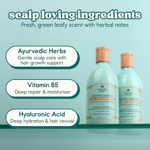 Nature Spell Hair Growth Shampoo & Conditioner Set - Nourishing & Strengthening, 10.14 Fl Oz x2