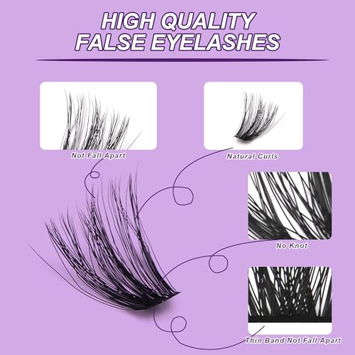 JoMay Lash Clusters Kit 560Pcs Cluster Eyelash Extensions Wispy Individual Volume with Lash Bond and Seal Waterproof, Includes Tweezers & Glue - Beginner Friendly D Curl 10-18mm(30D/40D/60D/100D)