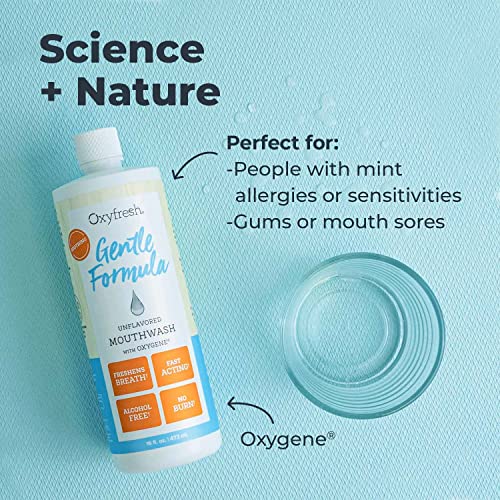 Gentle Unflavored Mouthwash for Sensitive Gums & Teeth - 16 oz Pack of 2 - Alcohol-Free, Zero Mint, Flavor Free