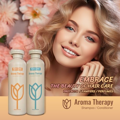 YOGI CARE Jasmine Aroma Therapy Shampoo & Conditioner Set - Deep Moisturizing, Frizz Control & Color Protection