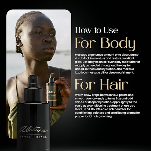 Santal Black Hair and Body Oil - Botanical Moisturizer & Leave-In Treatment