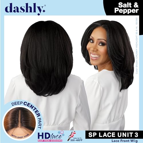 Sensationnel Dashly Lace Salt & Pepper Wig Short Style CH30 - Easy Wear & Heat Resistant Fiber