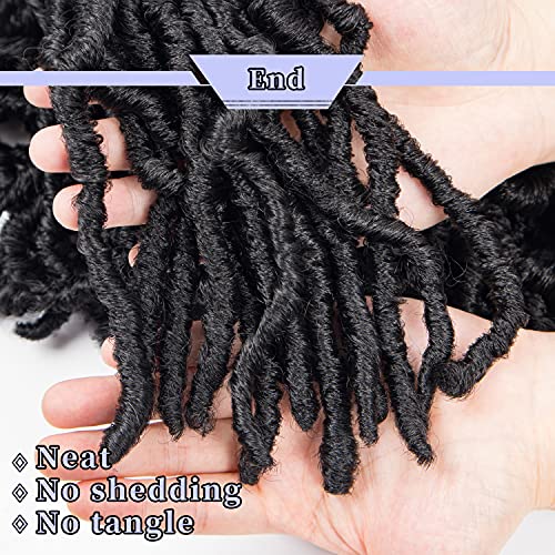Alaleibaby 44 Inch Faux Locs Crochet Hair - 6 Pack, Soft Goddess Braids 1B