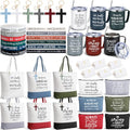 Patelai 36 Pcs Christian Gift Set for Women - Bible Mugs, Tote & More