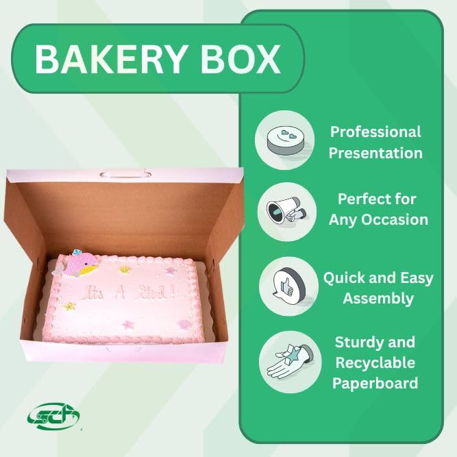 Southern Champion Tray 1029 White Non-Window Sheet Cake & Utility Box 19" x 14" x 4" (Case of 50)