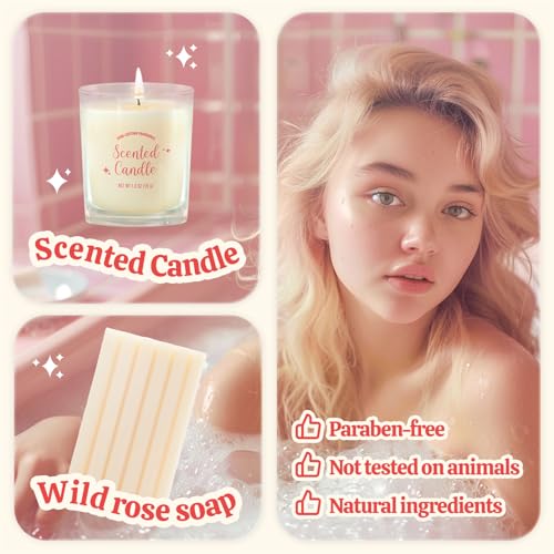 Rose Water Spa Gift Set for Women - 6pc Self Care Gifts, Birthday & Holiday Present