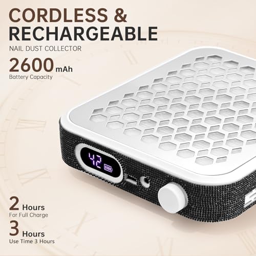 Rechargeable Nail Dust Collector - Black, Professional & Portable by CHRISTINE SHELLY