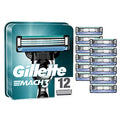Gillette Mach3 Razor Blades Men New Pack of 12 Refills, 3 Blades, Enhanced Lubrastrip
