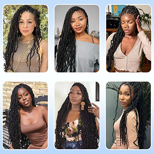 26 Inch Faux Locs Crochet Hair 7 Packs for Black Women - Variation 1B/26 Inch