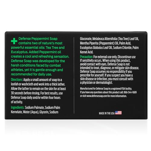 Defense Soap All Natural 3-Bar Tea Tree Oil Variety Pack - Contact Sport Skin Care