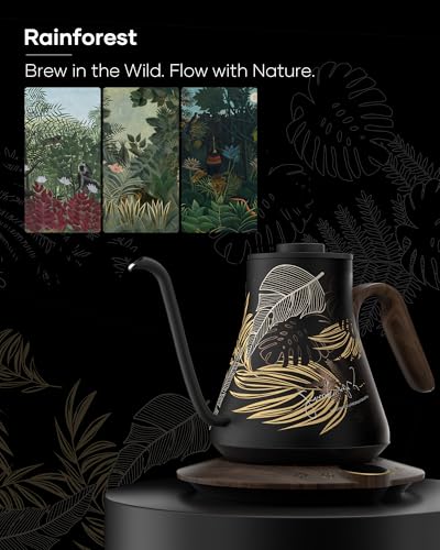 Cocinare Flow B9 Gooseneck Electric Kettle with ±1°F Temperature Control - Rainforest Variation