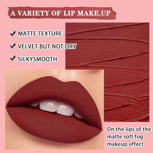 Noerrors 3 in 1 Nude Peach Lip Kit with Beige Liquid Lipstick Hydrating Lip Gloss Liner Trio, Matte Velvet Lip Glaze Moisturizing Lip Gloss and Creamy Lip Pencil Set, Long Wear Glossy Pale Lip Combo