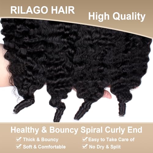 Rilago 16 inch 13x6 Lace Frontal Burmese Curly Human Hair Wig Closure