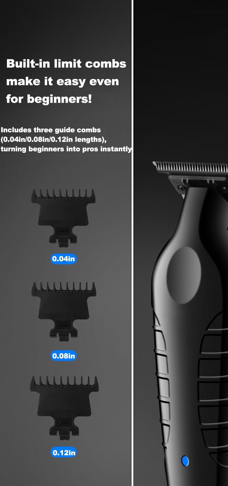 EWAIDI Blackout Trimmer Plus Zero Gap, Blackout Trimmer 2.0, Barbers Tonic Black Out Trimmers Zero Gap, Cordless Rechargeable Zeroo-Gapped Safety Razor Hair Clipper for Men (1 Sets)