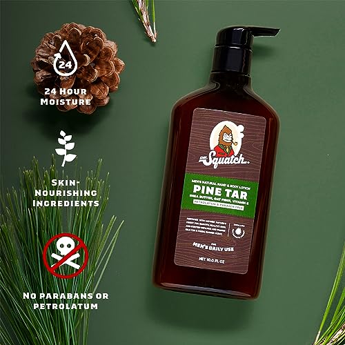 Dr. Squatch Natural Hand and Body Lotion for Men - Made with Shea Butter, Coconut Oil, Vitamin E for 24-Hr Moisturization - Cool Fresh Aloe & Fresh Falls (10 fl oz, 2-Pack)