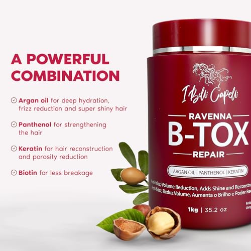I Belli Capelli Ravenna B-tox Hair Treatment 1kg - Repair & Straightening (B-tox Repair - 1 Pack)