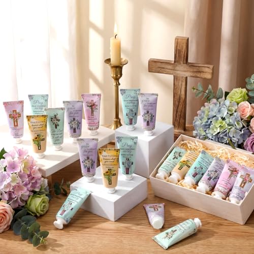 48 Pcs Christian Hand Cream Gift Set - Religious Scripture Lotion for Women - Variation of 48