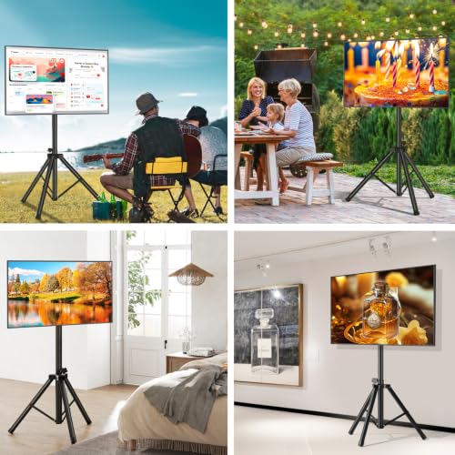 TAVR Tripod TV Stand for 23-75 Inch Flat & Curved Screens No Shelf Adjustable Tilt