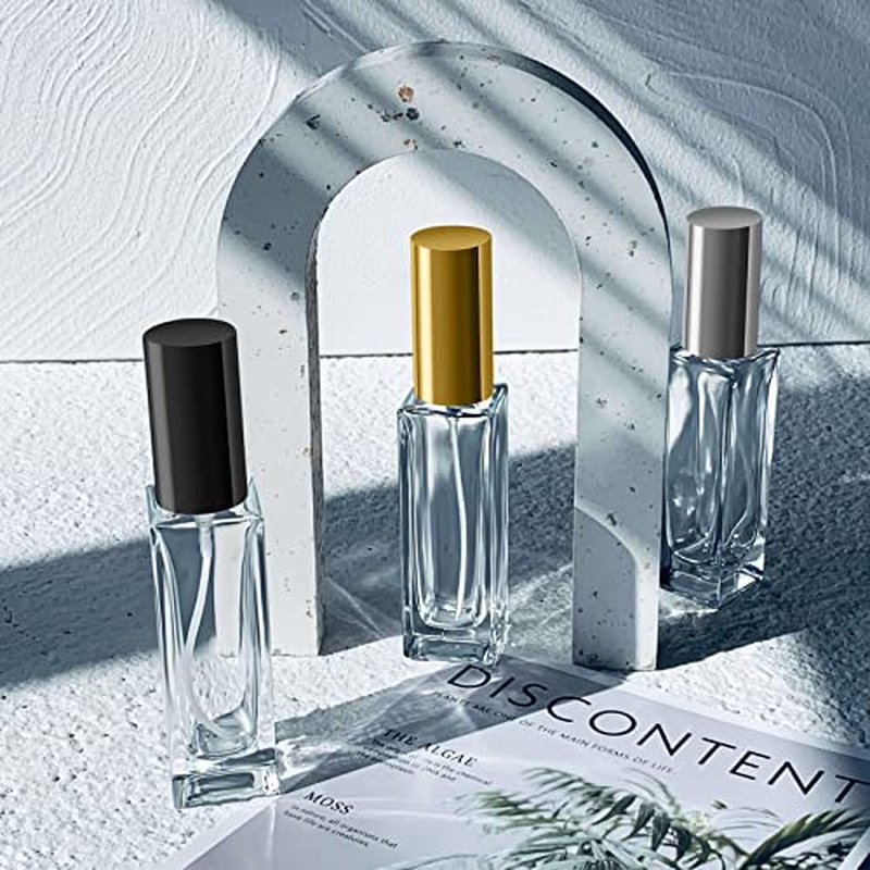 Lil Ray 1 Oz Perfume Atomizer Bottle, Portable Fragrance Bottle, Refillable Glass Spray Bottle for Perfume Cologne Water Alcohol (6 PCS, Black)