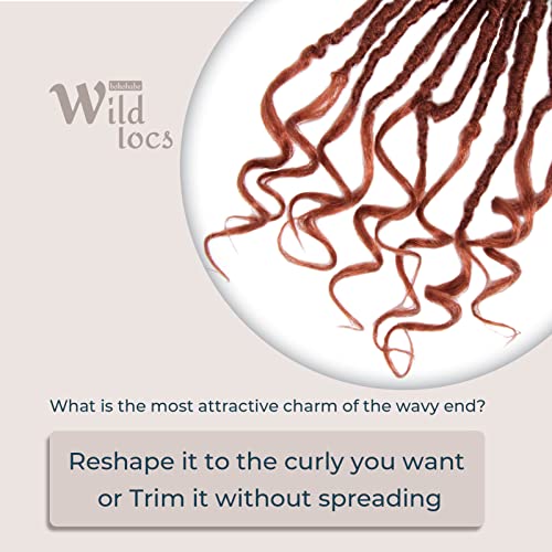 Niseyo Wild Locs 30 Inch Faux Locs Crochet Hair - 8 Packs Ginger Red