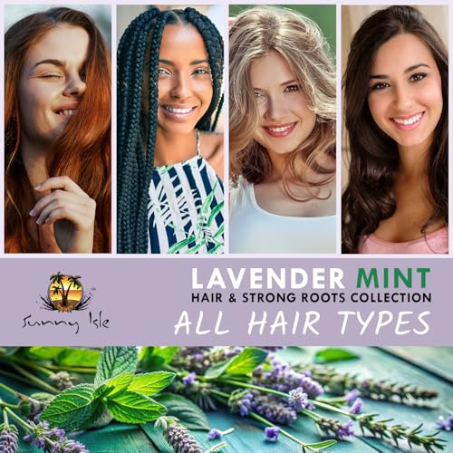 Sunny Isle Lavender Mint Hair & Strong Roots Intensive Repair Masque - Biotin, Jamaican Black Castor Oil - 16 oz