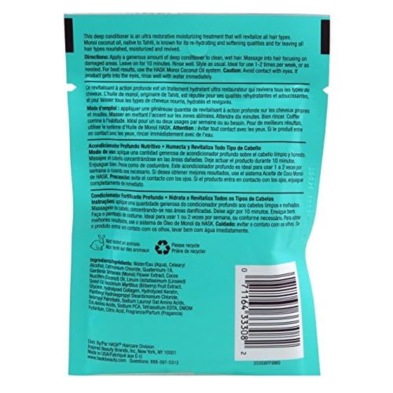 Hask Pks Monoi Coconut Oil Deep Conditioner (12 Pieces) Disply