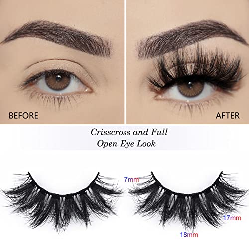 Lashes Bulk 30 Pair Wholesale Faux Mink Eyelashes 5D Fluffy Eyelash 15mm 18mm 20mm Natural Medium Length Fake Lash with Portable Pack