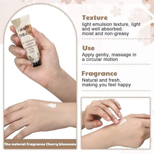 Loopeer 48 Pcs Positive Affirmation Gifts Bulk Hand Cream Gift Set Small Motivational Stress Relief Gift for Coworker Staff Teacher Nurse Women Dry Cracked Hands Travel Size Moisturizing