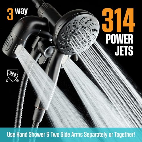 AquaDance High Pressure Handheld Shower Head Combo with Hydro Arms - Oil Rubbed Bronze