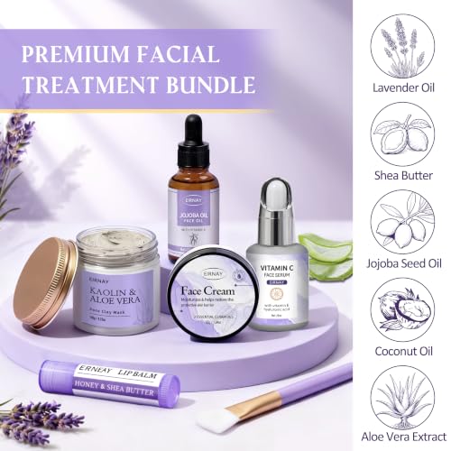 Lavender Spa Gift Basket for Women - 21-Piece Skin Care Set with Body Lotion, Masks & More