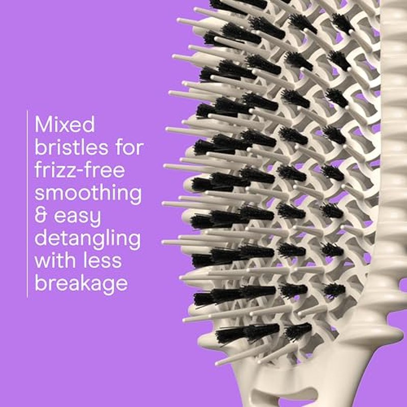 Conair Curl Define Pro Hair Brush for Curly Hair, Dual-Vent Design with Continuous Grooves, Mixed Bristles for Frizz-Free Detangling, Smoothing, and Curl Definition