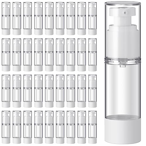 Sabary 3.4 oz Clear Airless Pump Bottles Refillable Cosmetic Dispenser Travel Size