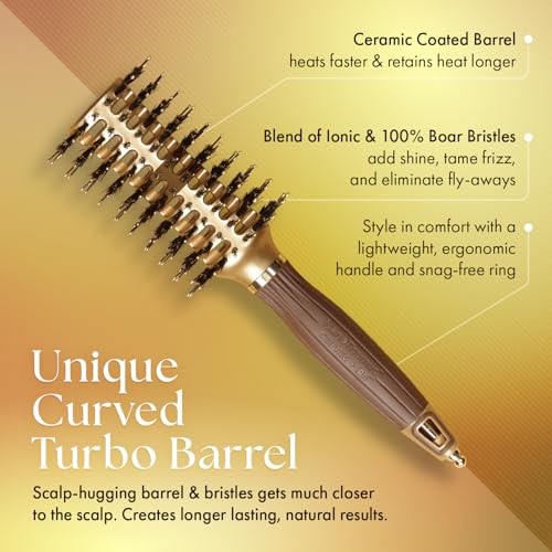 Olivia Garden Nanothermic Contour Vent Hair Brush - Medium 2 3/4"